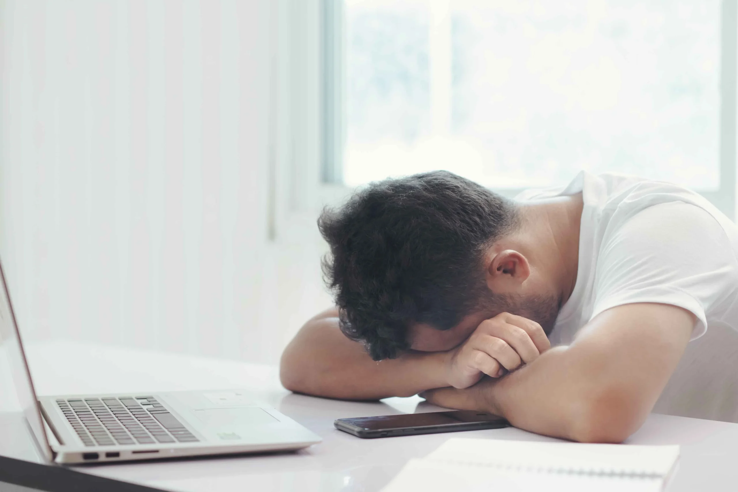 Tired man due to low testosterone