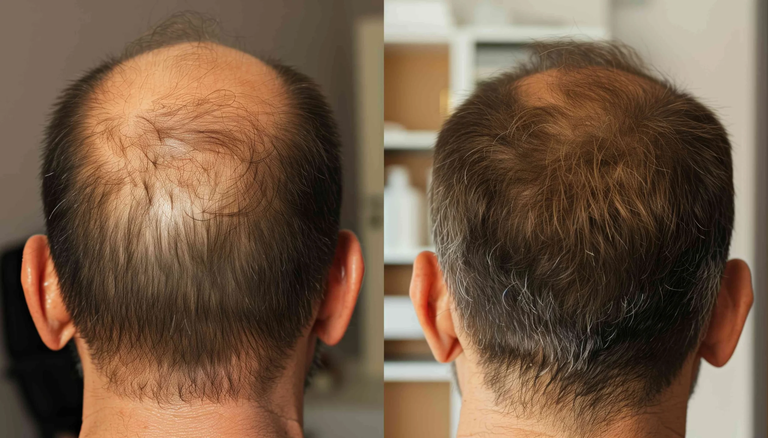 Before and after hair loss treatment in Orange County