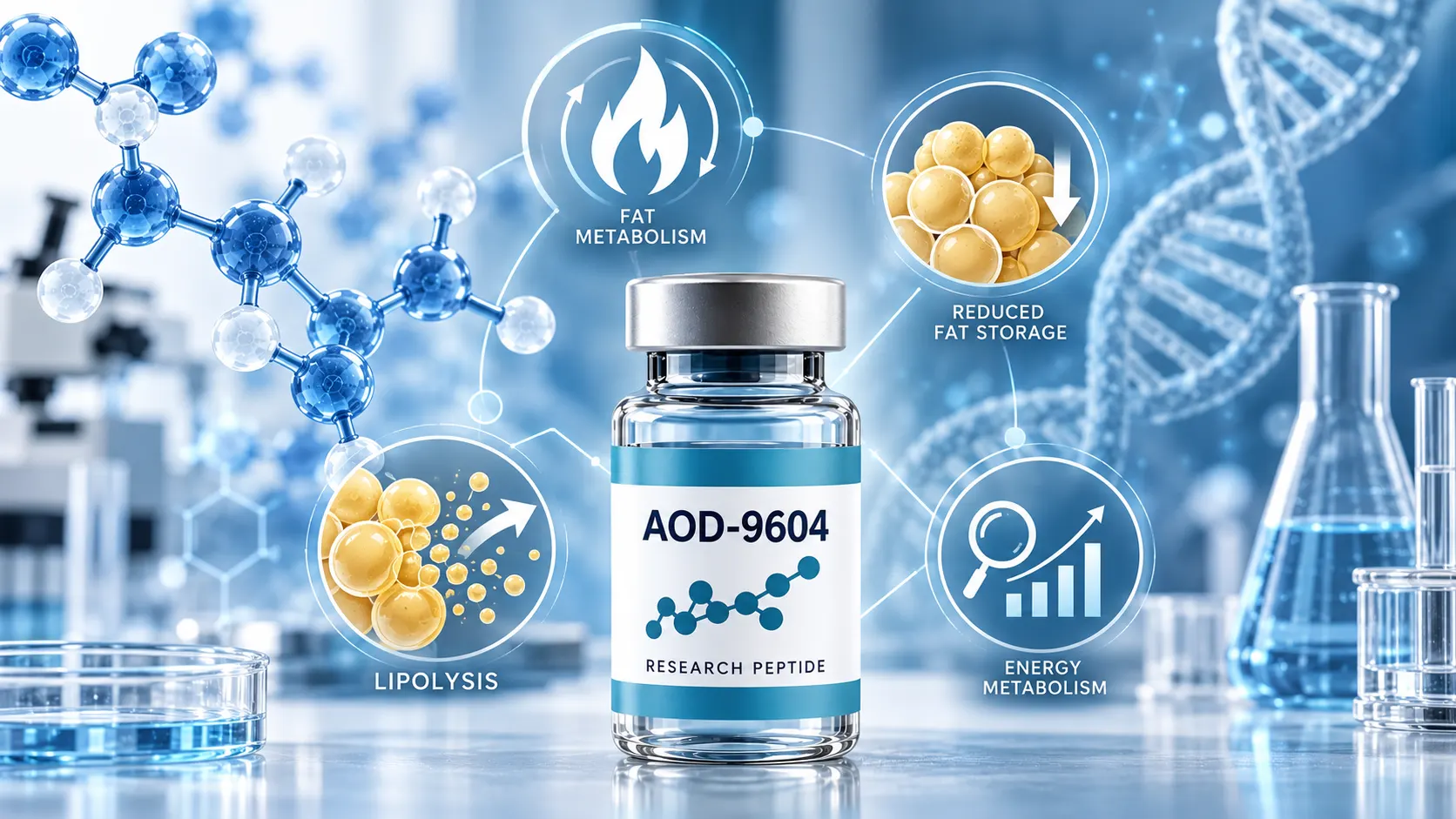 AOD-9604 Peptide Research Infographic